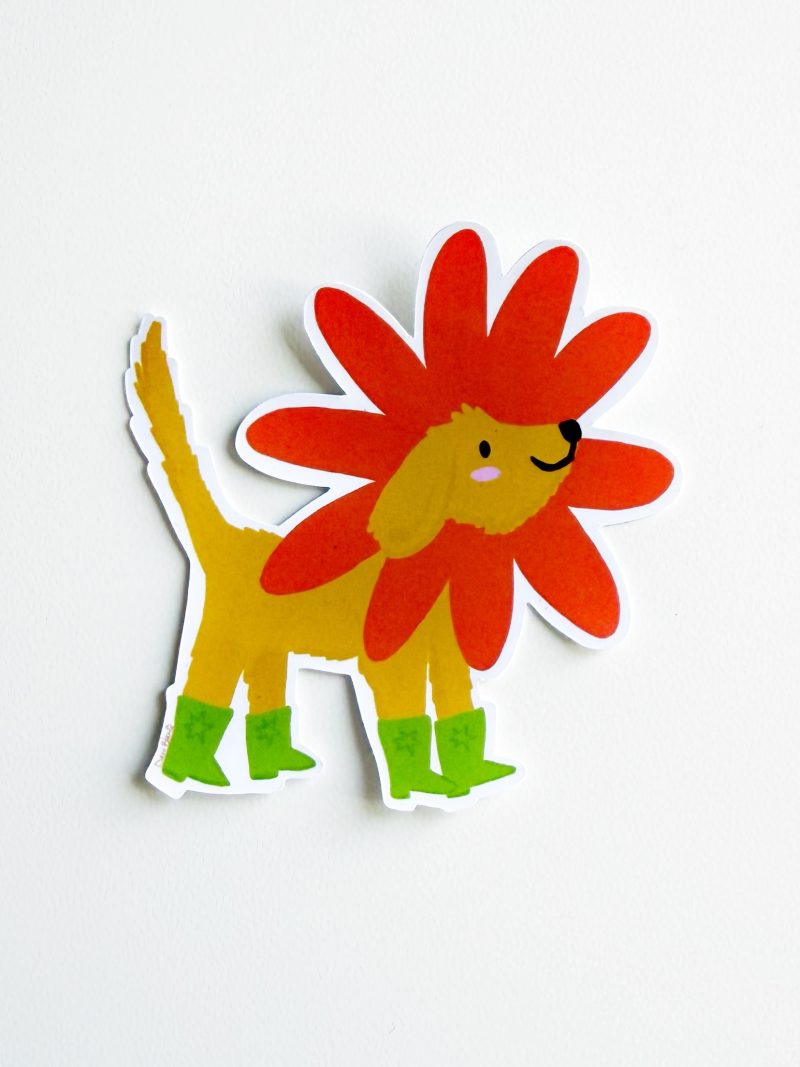 Sticker Perro Botas Verdes